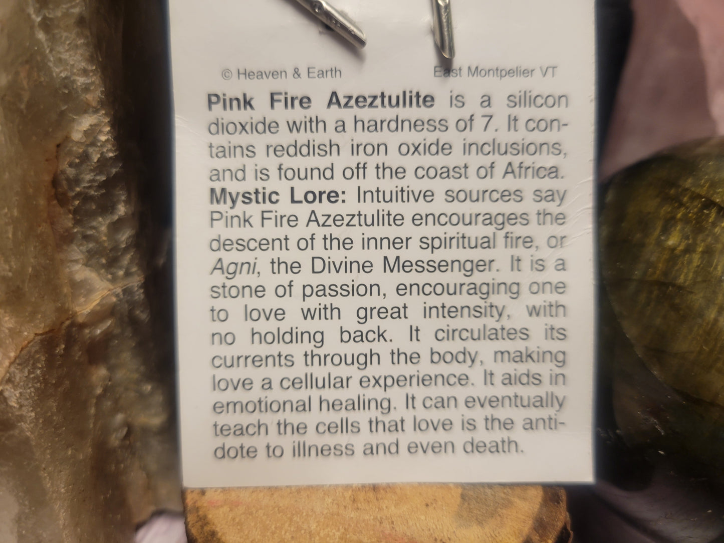 Super Pink Fire Azeztulite Heaven & Earth Pendant