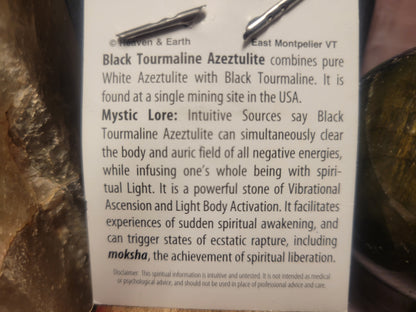 Black Tourmaline Azeztulite Heaven & Earth Pendant