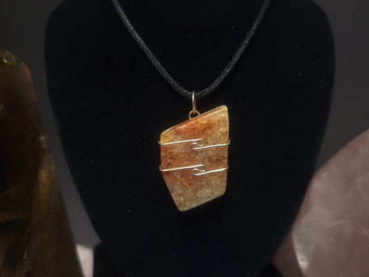 Himalayan Red Azeztulite Heaven & Earth Pendant