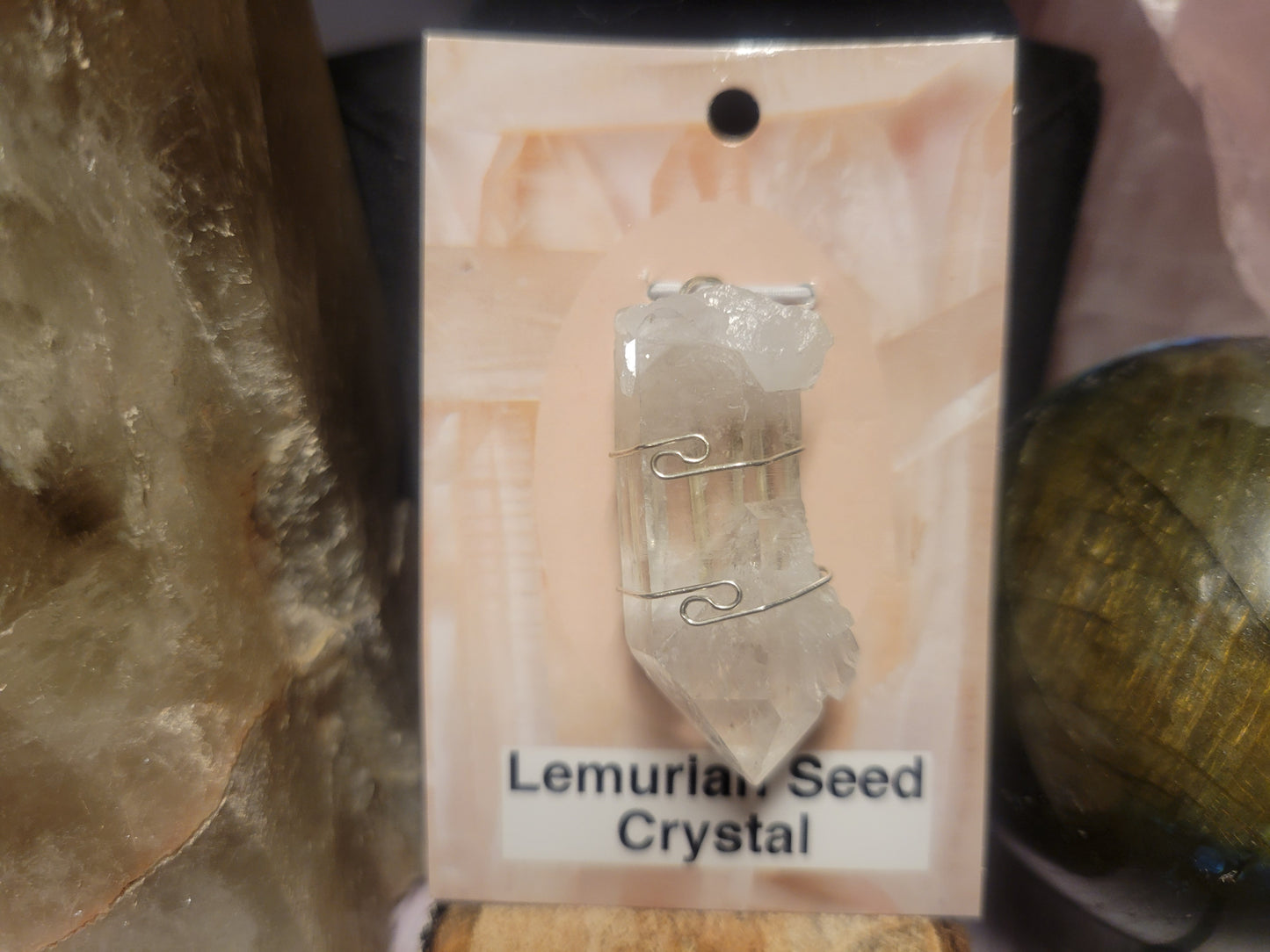 Lemurian Seed Quartz Heaven & Earth Pendant