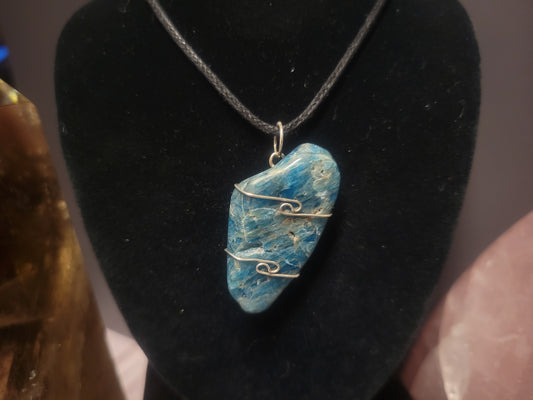 Blue Apatite Heaven & Earth Pendant