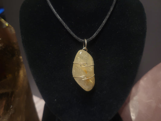 Rutilated Quartz Heaven & Earth Pendant