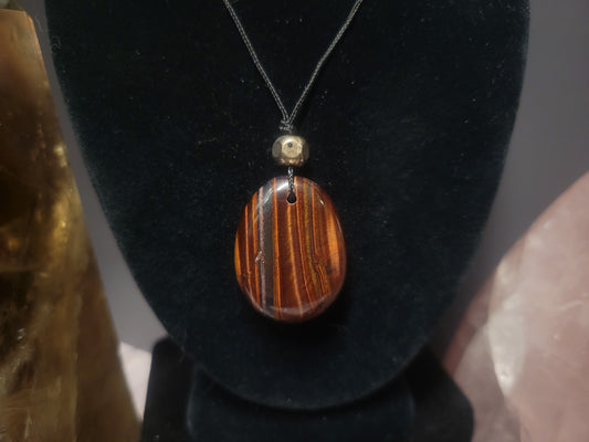 Red Tiger Eye (Round) Heaven & Earth Pendant