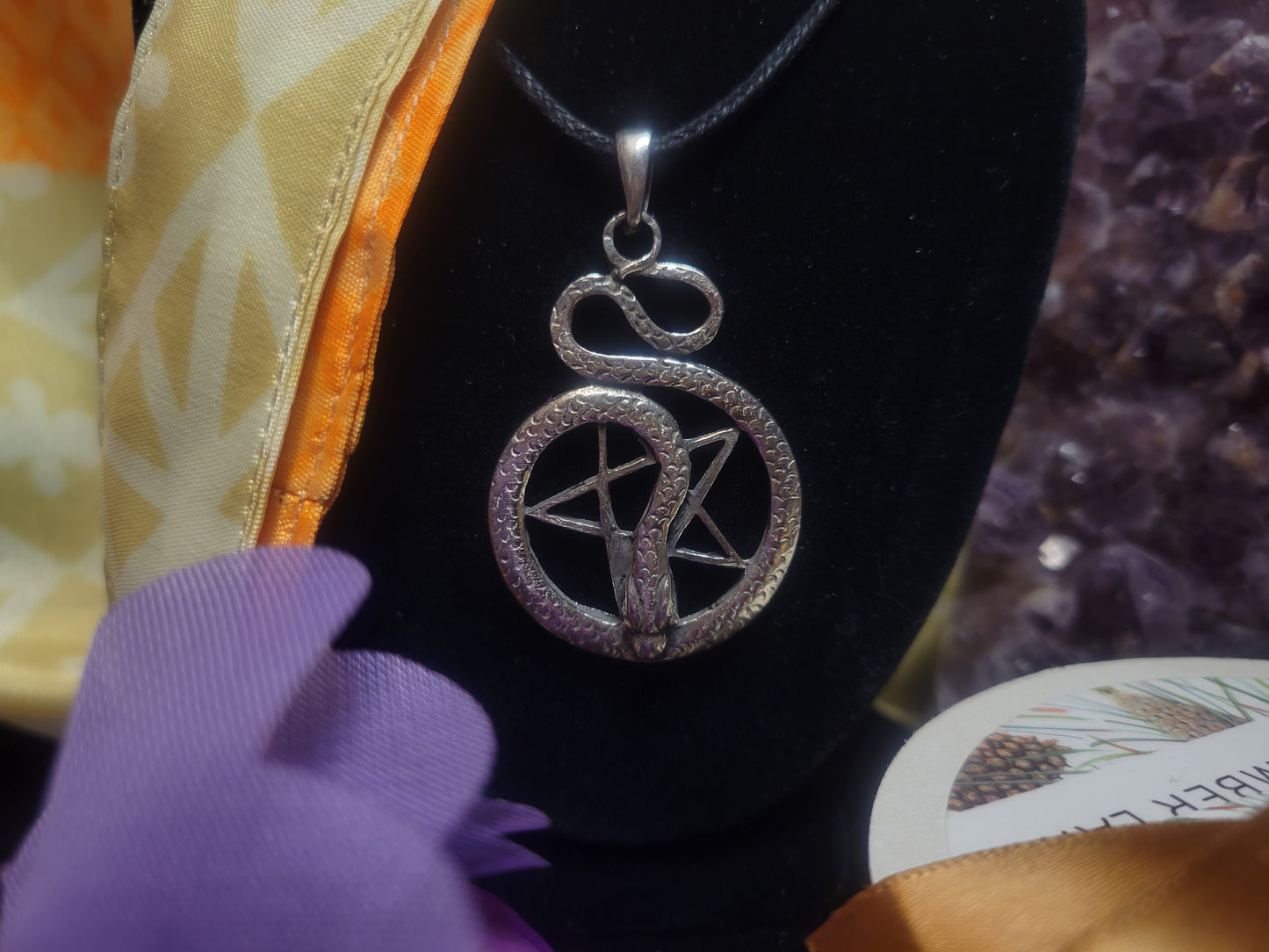 Wiccan Pendant - Pentacle Snake