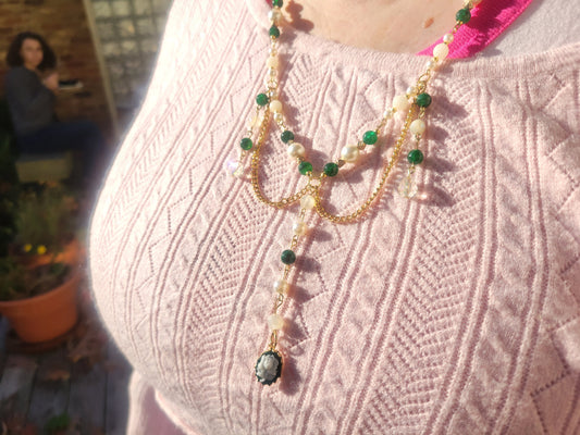 Green Bridgerton Tiered Necklace