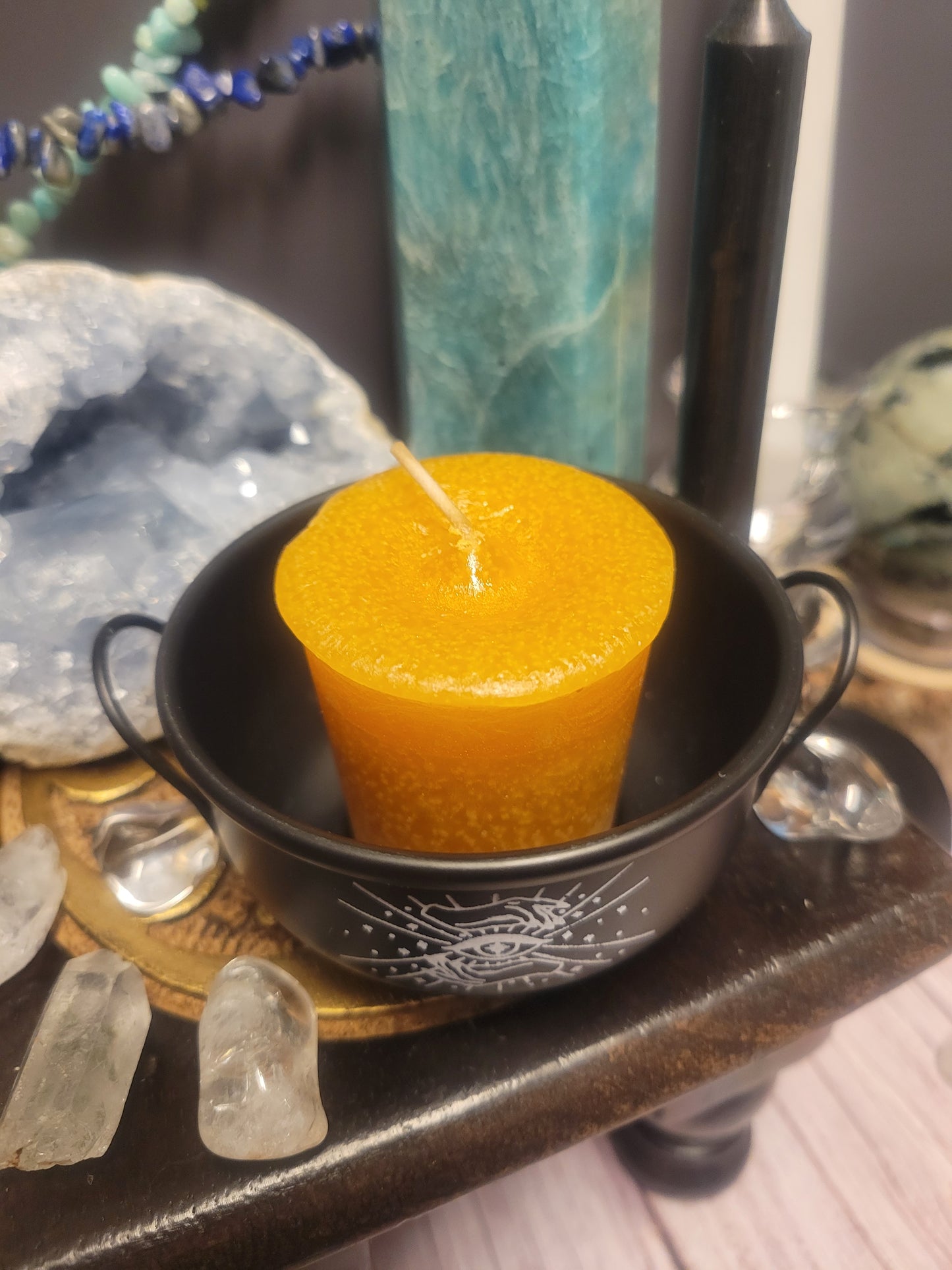 Amber Crystal Journey Votive