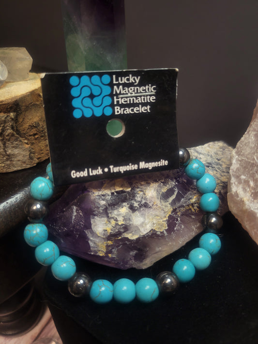 Good Luck Turquoise Magnesite Lucky Magnetic Bracelet