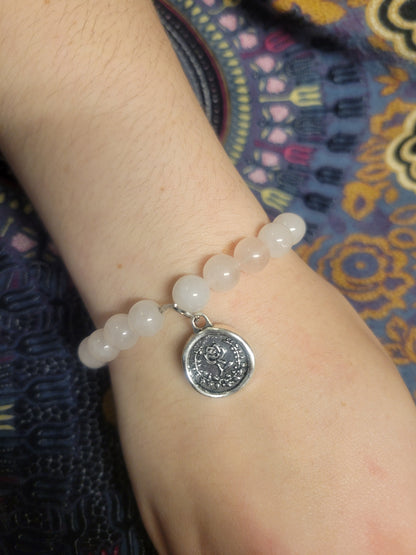 Love & Friendship Rose Quartz Wax Seal Bracelet