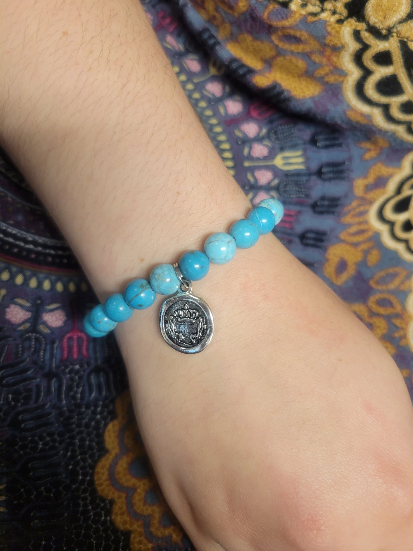 Wealth Turquoise Magnesite Wax Seal Bracelet